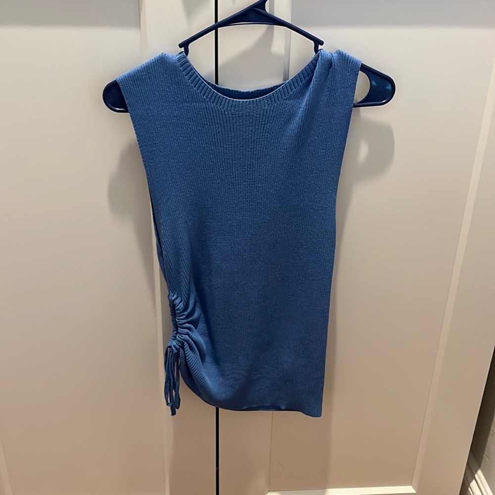 Blue top with side cut out